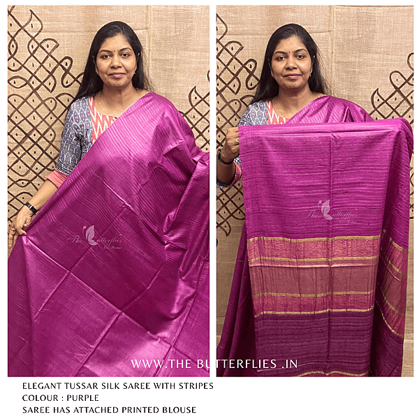PURE TUSSER SILK SAREE YBRSTES24713 PURE TUSSER SILK SAREE YBRSTES24713