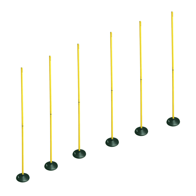 Spring Base Slalom/Agility Poles with Rubber Base (Set of 6)