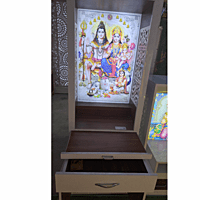 Shiv Parivar Mandir with Printed Acrylic and Storage Space - Sehrawat Brothers Shiv Parivar Mandir with Printed Acrylic and Storage Space - Sehrawat Brothers