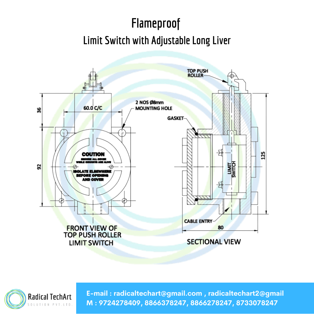 Flameproof Limit Switch with Adjustable Long Liver
