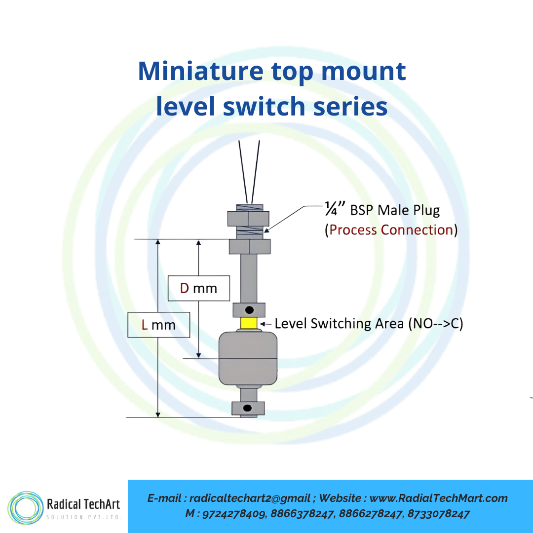 Miniature top mount level switch series