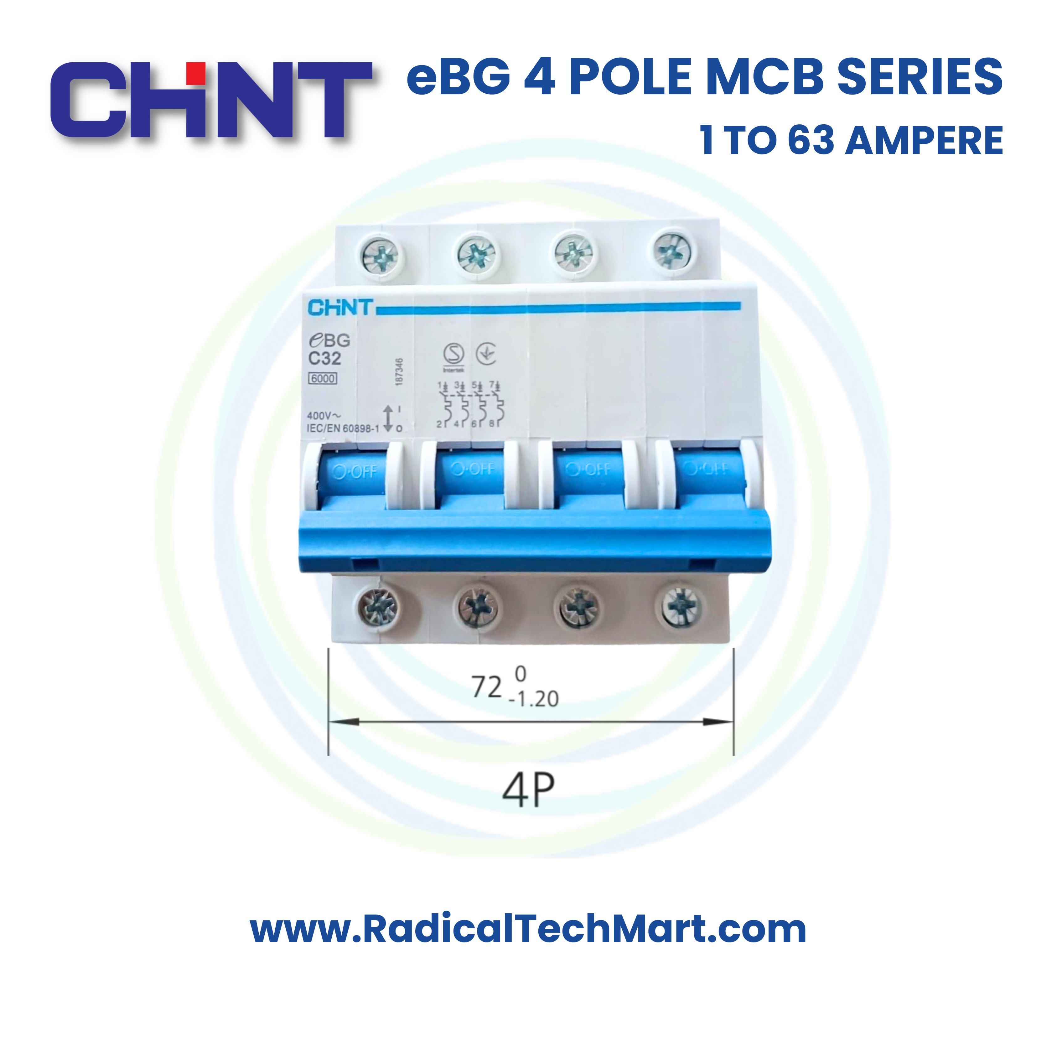 chinteBG 4 Pole MCB for Industrial & Residential Protection