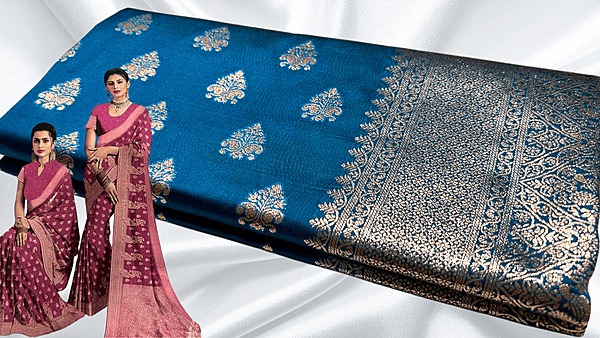 Yukta Soft Silk Saree - Ramar Blue