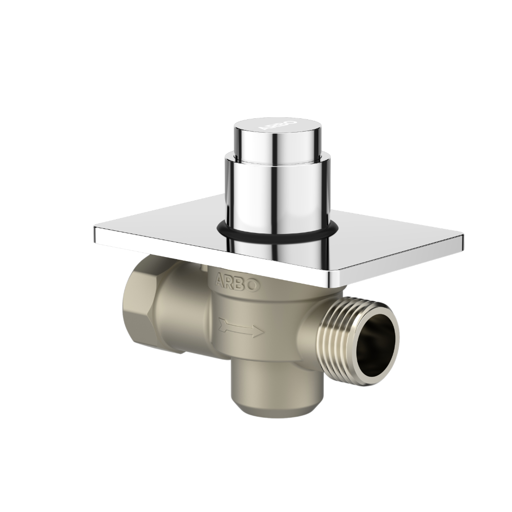 Metropole Forged Brass WC Flush Valve With Exposed Shut Off Provision & Square Plate