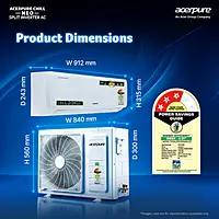 Acerpure Chill Neo 1.5 Ton 3 Star 5100W AC5IPG61.5TN3W51W Inverter Split AC (2026 Model) | Energy Efficient 7-in-1 Convertible |Cools at 58°C |Ice Blast | 4 Ways swing | Copper Condenser