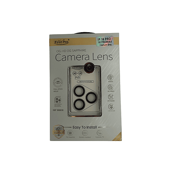 ZigDeal First Pro iPhone 16 Pro / 16 Pro Max Camera Lens Protector – Clear & Scratch Resistant