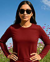 Unisex Maroon Full Sleeve Tee