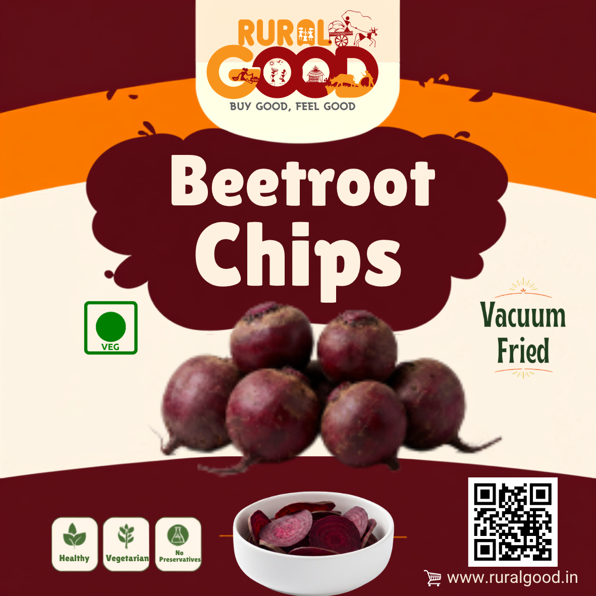Beetroot Vacuum Fried Chips