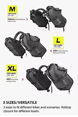 Rhinowalk Waterproof Motorcycle Pannier Side Bag 18/28/48L - Pair/Rackless Rhinowalk Waterproof Motorcycle Pannier Side Bag 18/28/48L - Pair/Rackless