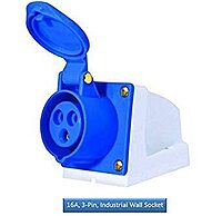 16A Industrial Wall Mount Type Socket - 3 Pin