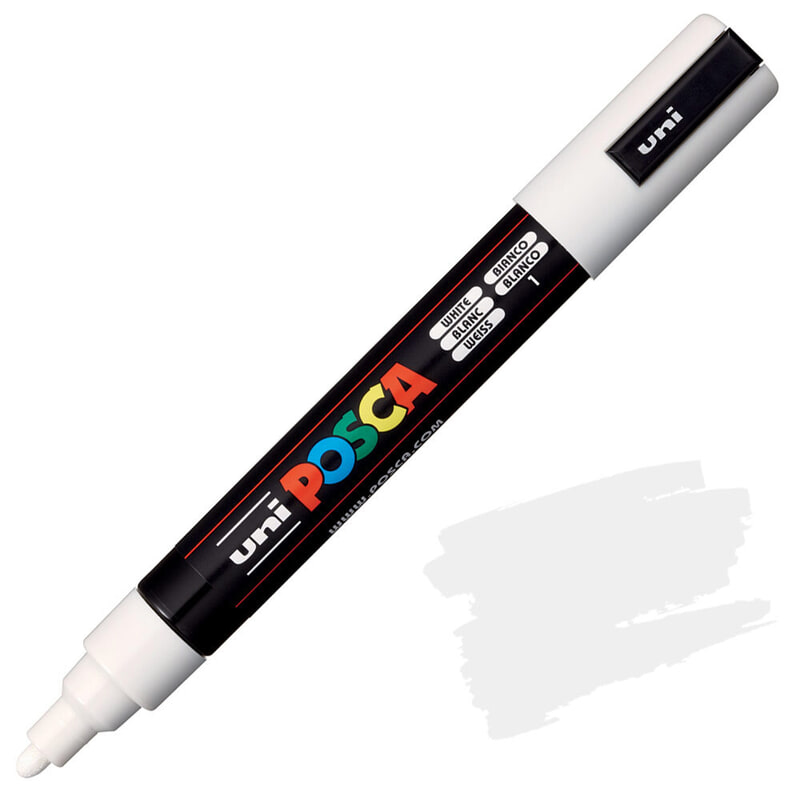 UNI POSCA MARKER - 5m WHITE UNI POSCA MARKER - 5m WHITE
