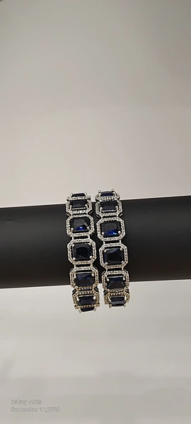 AD Stone Finished Blue Stone Bangle