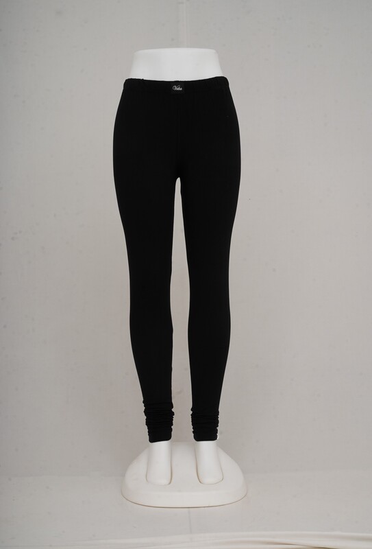 Women Black Churidhar Leggings