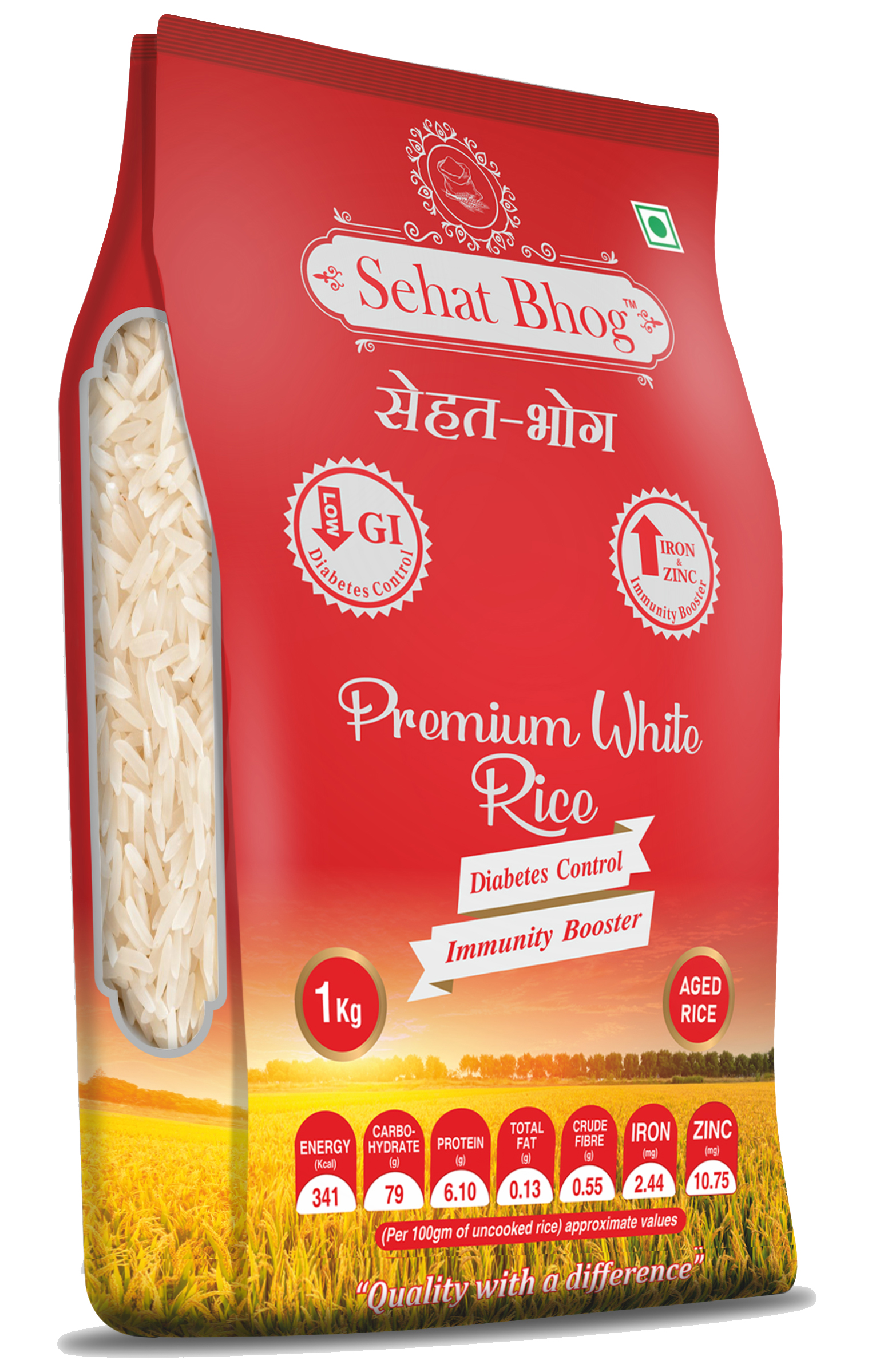Sehat Bhog Low GI Premium White Rice – Diabetes Friendly Healthy Grain