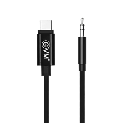 EVM CAUX-01 USB C to 3.5mm AUX Cable - Black