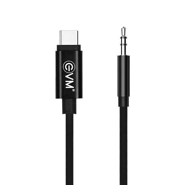 EVM CAUX-01 USB C to 3.5mm AUX Cable - Black