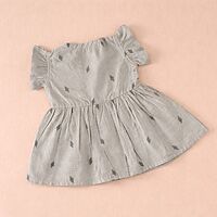 Cloud Grey Ethnic Frill Frock