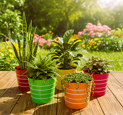 Railing Planter Round Ribbed 1135 (PO5)