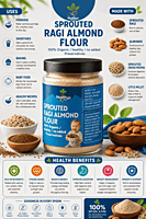 Sprouted Ragi Almond Flour | Healthyx Zone