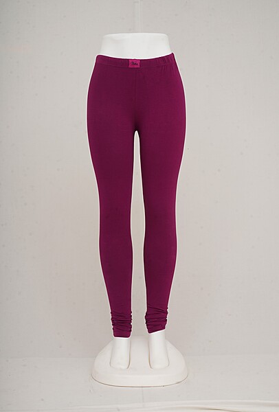 Women Magenta Churidhar Leggings