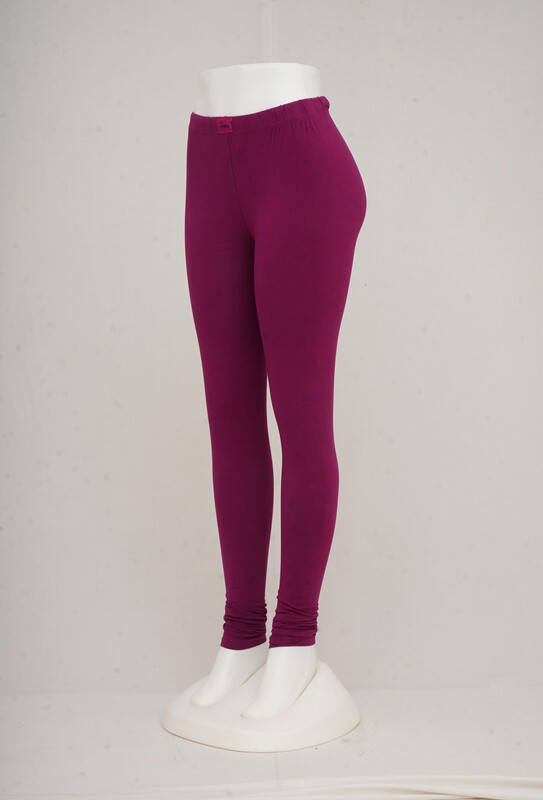 Women Magenta Churidhar Leggings