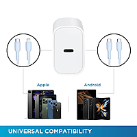 Champion Type C PD 25W Charger for All Plus/Pro/Pro Max Models (iPhone 15/iPhone 14/iPhone 13/iphone 12 & Others) with Built in protections & Compact Design (White) Champion Type C PD 25W Charger for All Plus/Pro/Pro Max Models (iPhone 15/iPhone 14/iPhone 13/iphone 12 & Others) with Built in protections & Compact Design (White)