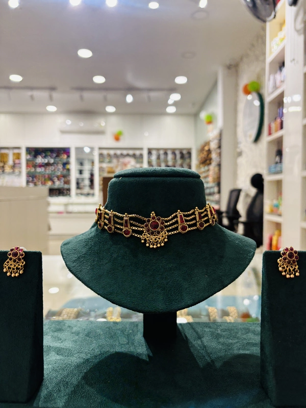 Samudra 4 layer Parampara Chocker with Ear Rings