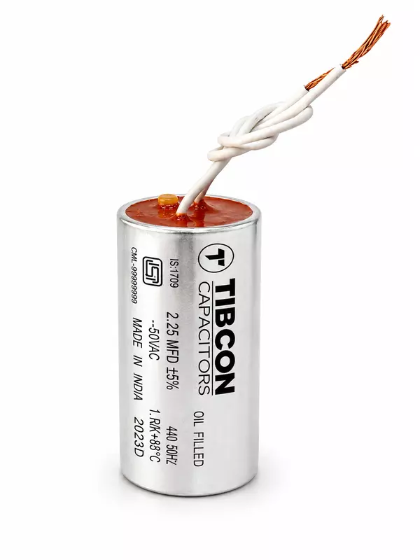 Tibcon 2.25 MFD Fan Capacitor | 440V | Oil Filled | Wire Type