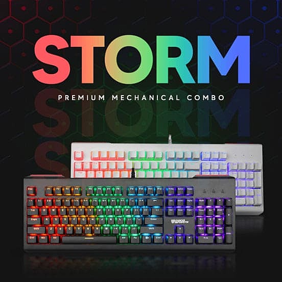 Coconut Storm Mechanical Gaming Keyboard – Black | RGB Lighting | Sleek Design | Customizable for Ultimate Gaming Immersion | 1 Year Warranty