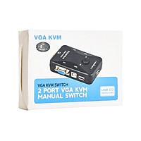 2-Port VGA KVM Manual Switch – Single Keyboard Mouse Control for Two PCs