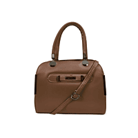 Classic Brown Structured Handbag with Dual Handles