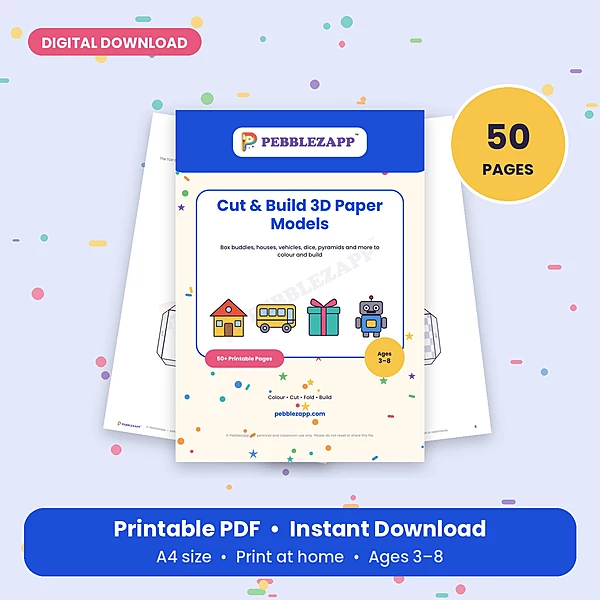Cut & Build 3D Paper Models for Kids โ 50 Pages