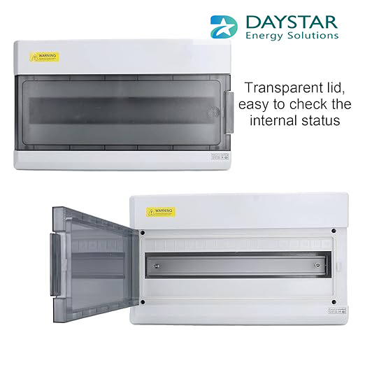 Weatherproof 18-Way MCB Box with Clear PVC Enclosure and Open-Type Cover for Outdoor Power Distribution (18-Pole)