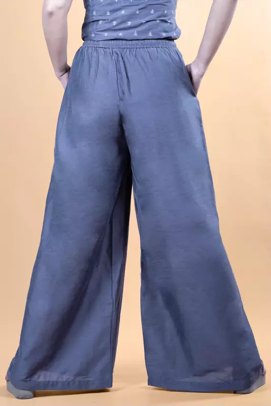 Women Flared Solid Palazzo - Grey