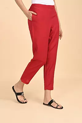 Women Ethnic Trousers - Red
