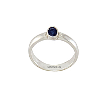 Pure silver blue sapphire stone ring