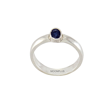 Pure silver blue sapphire stone ring