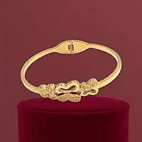 Dainty Butterfly and Clover Bangle with Textured Finish