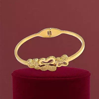 Dainty Butterfly and Clover Bangle with Textured Finish