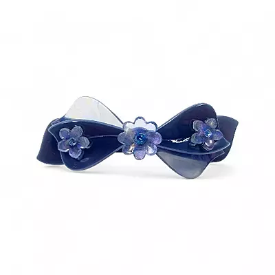Elegant Blue Bow Hair Barrette Clip for Women