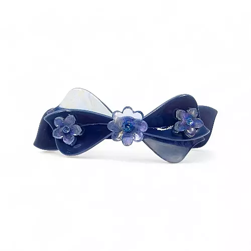 Elegant Blue Bow Hair Barrette Clip for Women