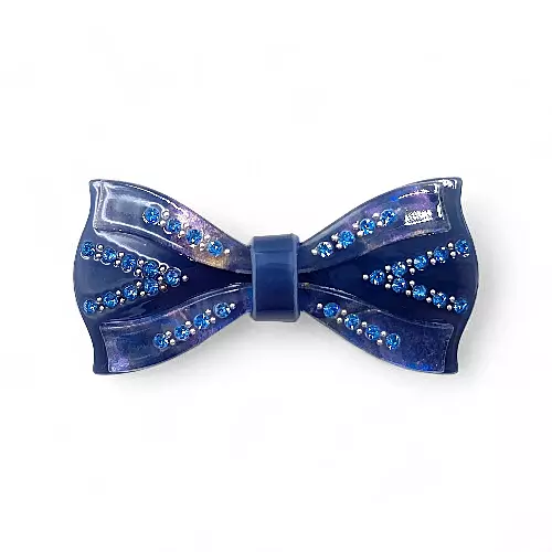 Elegant Blue Ribbon Hair Barrette Clip for Women