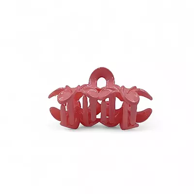 Coral Pink Mini Flower Hair Claw Clips