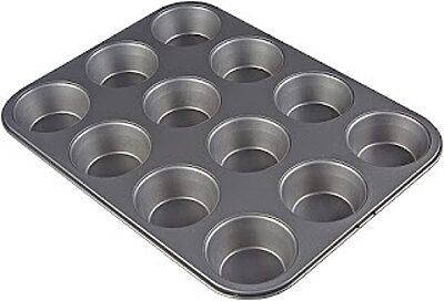 12 Cup Muffin Pan Non-Stick Baking Pans Pack of 2 12 Cup Muffin Pan Non-Stick Baking Pans Pack of 2