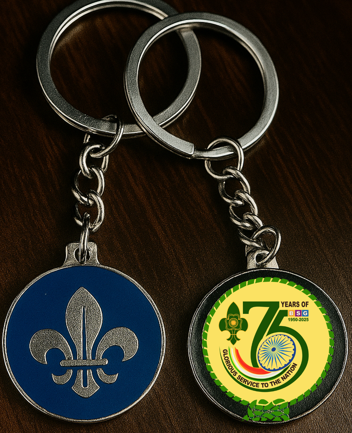 75 Year Of BSG - Keyring Metal World Scout Badge