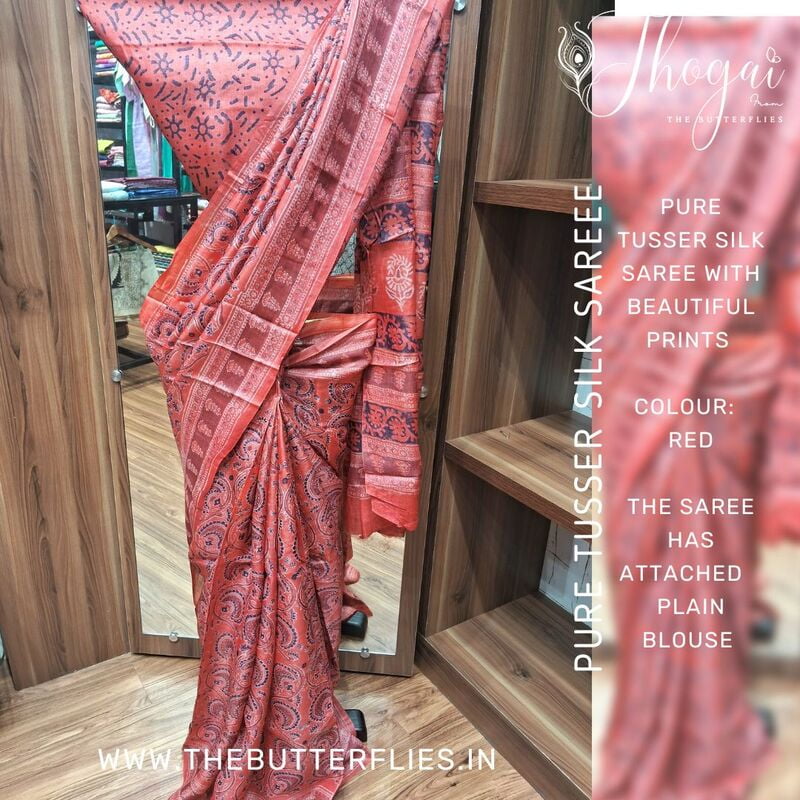 PURE TUSSER SILK SAREE ssgSTUS22504