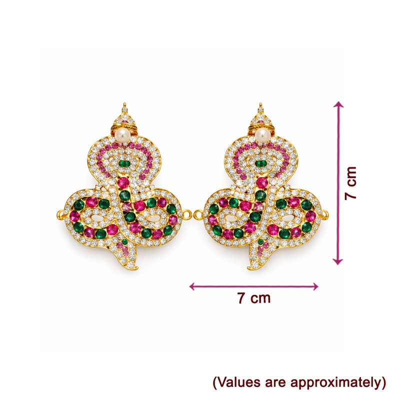 Gold-Plated Snake Nagabaranam Armlet (Vangi) for God Idols – Traditional Temple Jewelry