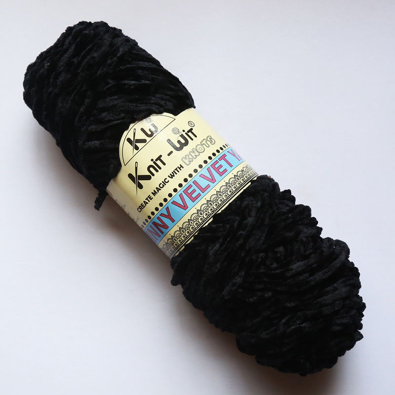 Thin Velvet Yarn Black Thin Velvet Yarn Black