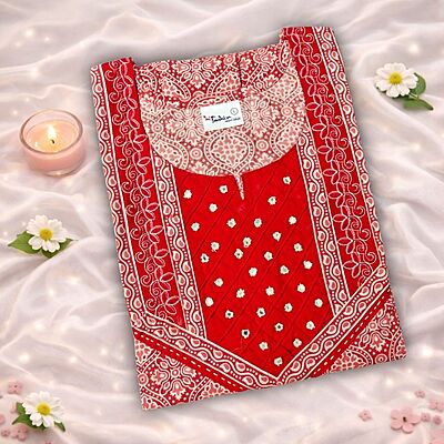 Candy Cotton Nighty With Geometric Print All Over From Libas Loungewear - AL1131