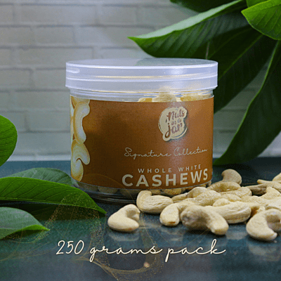 Nuts in a Jar Whole White Cashews Signature W240 250 Grams Nuts in a Jar Whole White Cashews Signature W240 250 Grams